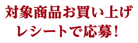 対象商品お買い上げレシートで応募！